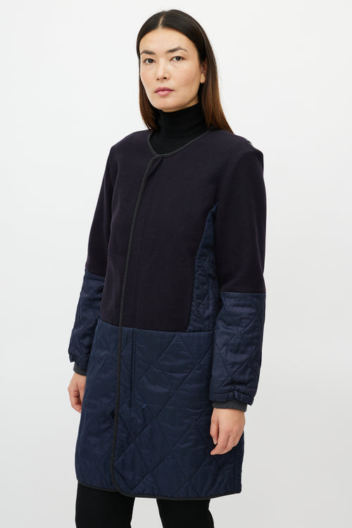 Marni Navy Wool Quilted Jacket