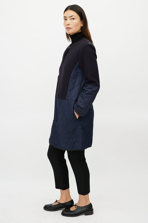 Marni Navy Wool Quilted Jacket