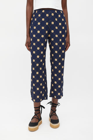 Marni Navy 
Yellow Floral Pant