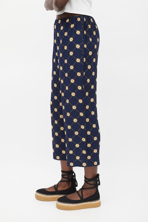 Marni Navy 
Yellow Floral Pant