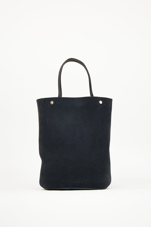 Marni Navy Suede Bucket Bag