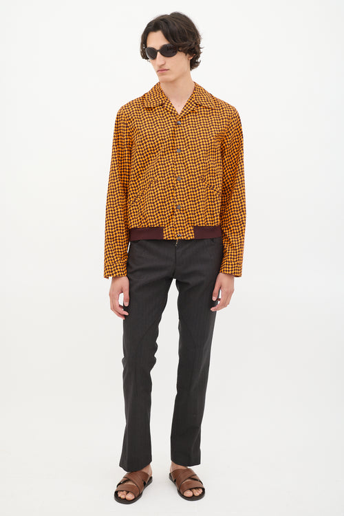 Marni Orange 
Brown Cotton Checker Shirt