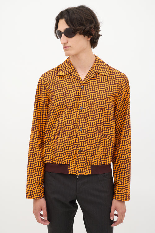 Marni Orange 
Brown Cotton Checker Shirt