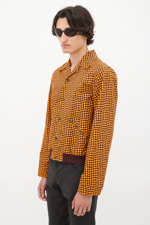 Marni Orange 
Brown Cotton Checker Shirt