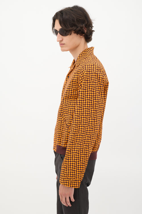 Marni Orange 
Brown Cotton Checker Shirt