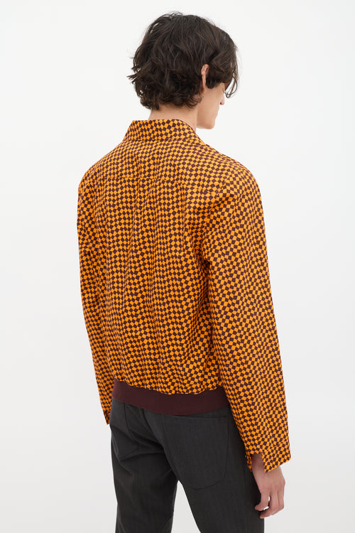 Marni Orange 
Brown Cotton Checker Shirt