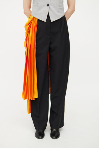 Marni FW 2019 Orange Satin Pleated Belt Accessory