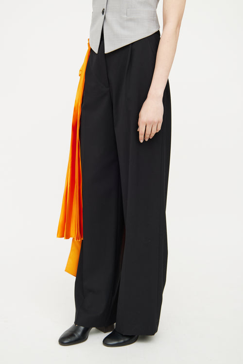 Marni FW 2019 Orange Satin Pleated Belt Accessory