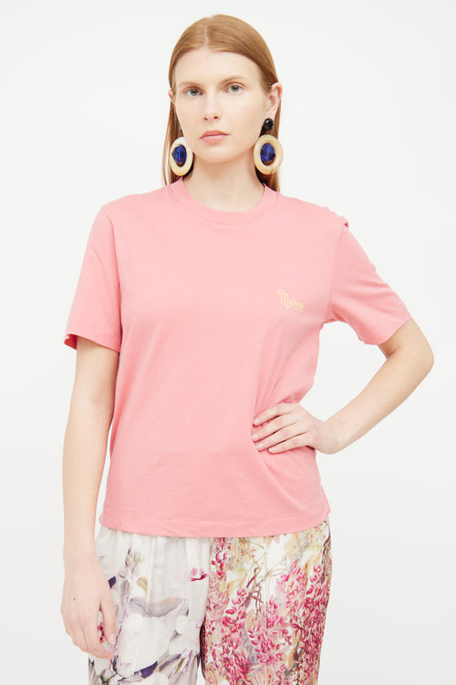 Marni Pink Cotton Logo T-Shirt