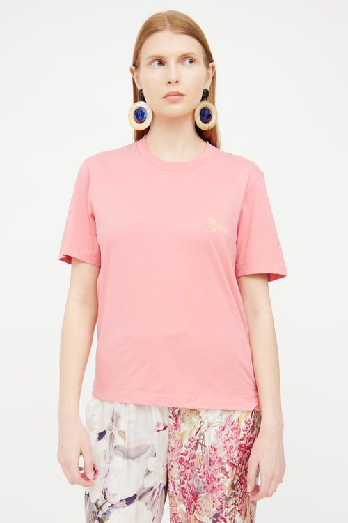 Marni Pink Cotton Logo T-Shirt