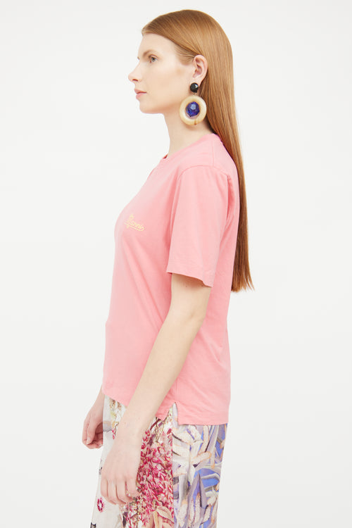 Marni Pink Cotton Logo T-Shirt