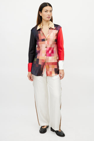 Marni Pink 
Multicolour Checkered Shirt