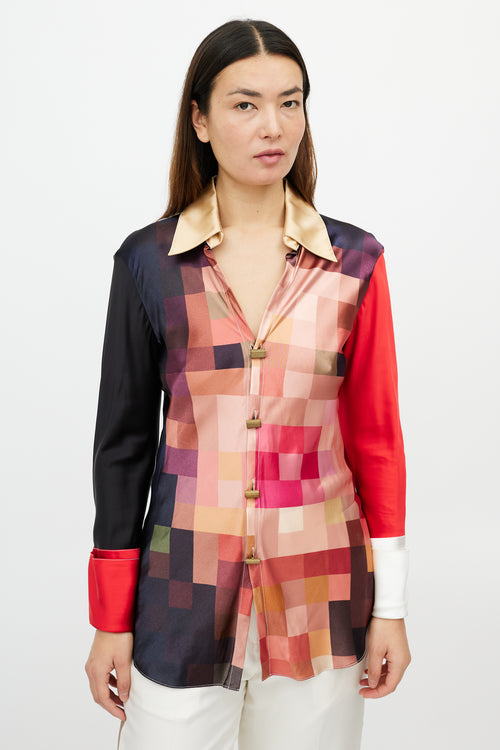 Marni Pink 
Multicolour Checkered Shirt