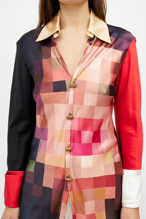 Marni Pink 
Multicolour Checkered Shirt