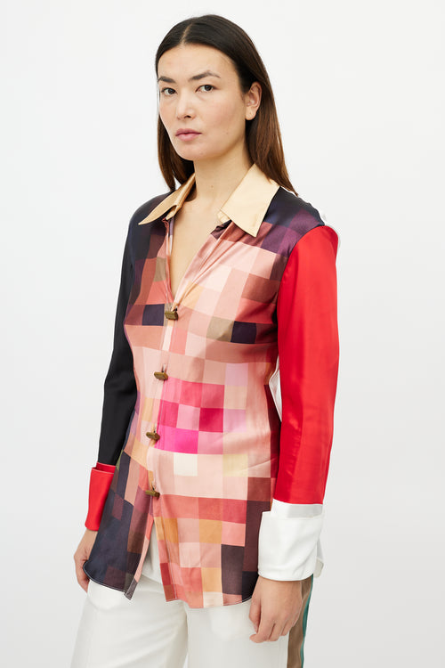 Marni Pink 
Multicolour Checkered Shirt