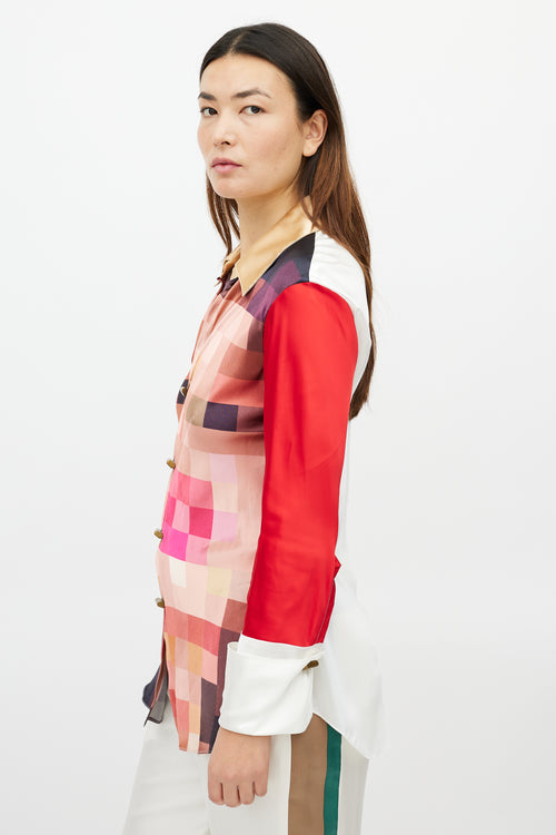 Marni Pink 
Multicolour Checkered Shirt