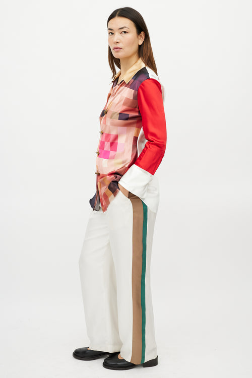 Marni Pink 
Multicolour Checkered Shirt