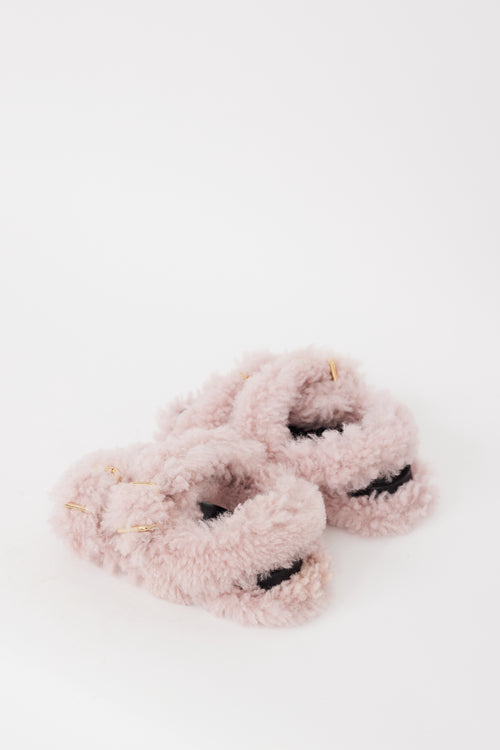 Marni Pink Shearling Fussbett Sandal