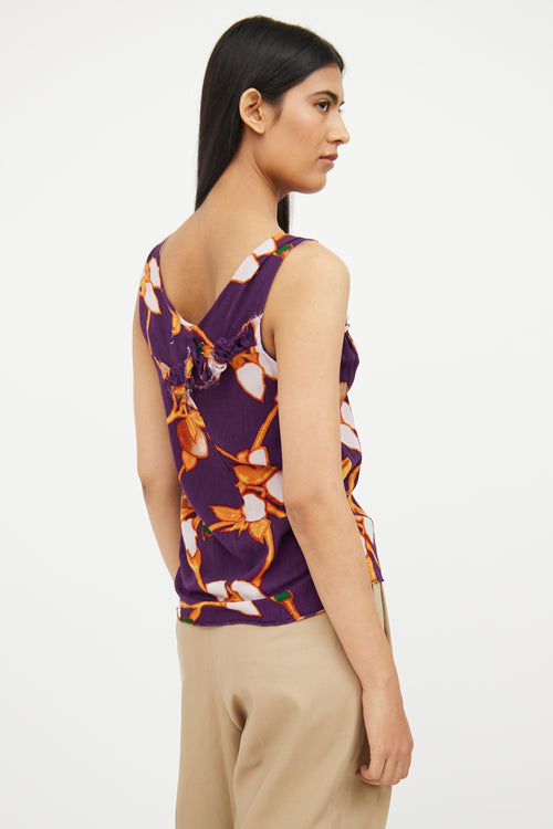 Marni Purple 
Multi Floral Pattern Top