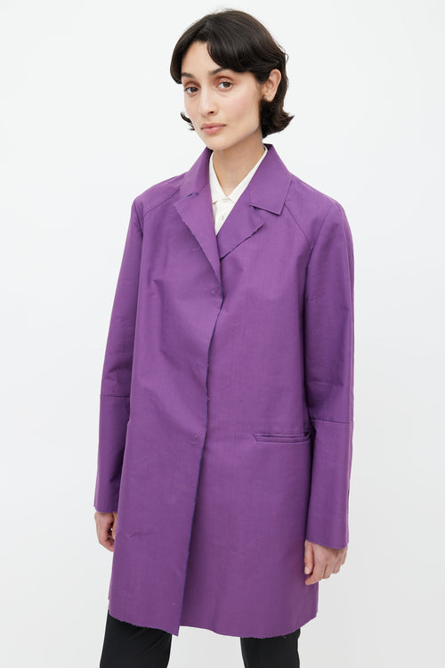 Marni Purple Raw Hem Trench Coat