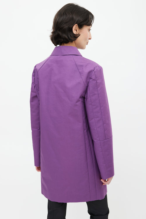 Marni Purple Raw Hem Trench Coat