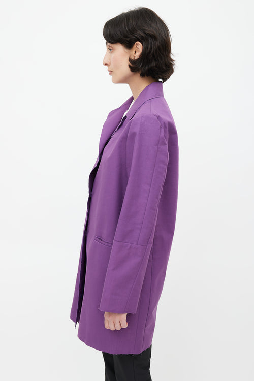 Marni Purple Raw Hem Trench Coat