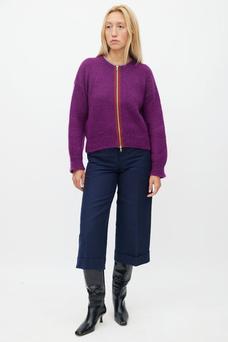 Marni Purple 
Red Mohair Knit Sweater