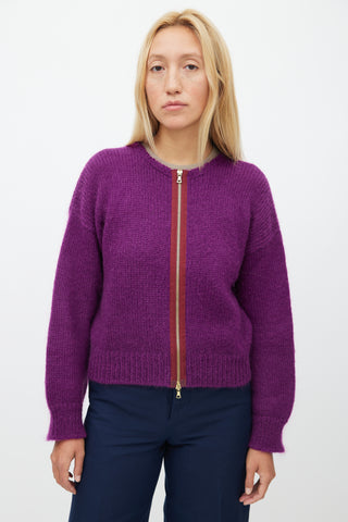 Marni Purple 
Red Mohair Knit Sweater