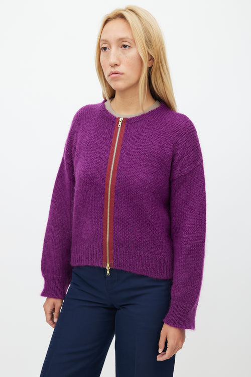 Marni Purple 
Red Mohair Knit Sweater