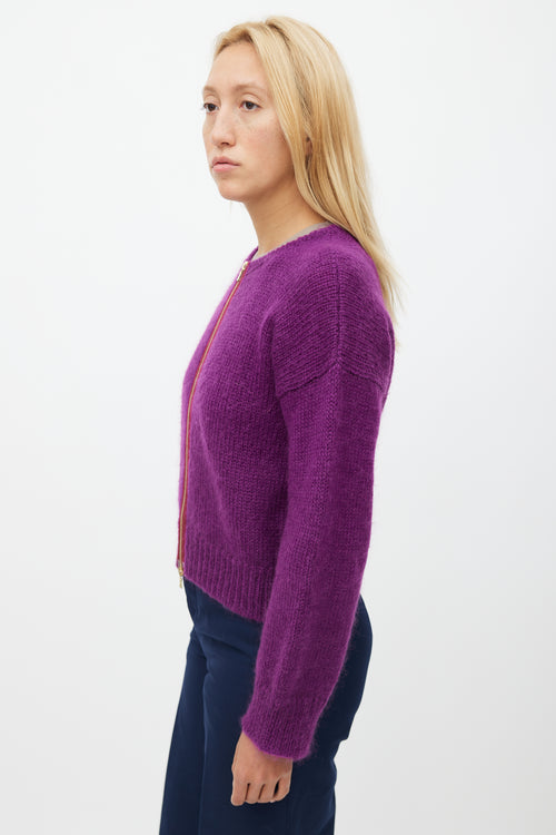 Marni Purple 
Red Mohair Knit Sweater