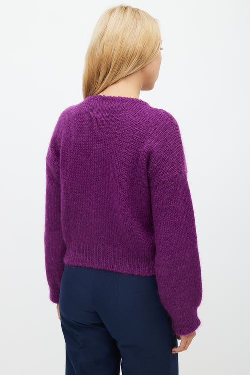 Marni Purple 
Red Mohair Knit Sweater