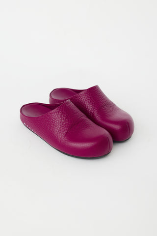 Marni Purple Leather Fussbett Sabot Mule