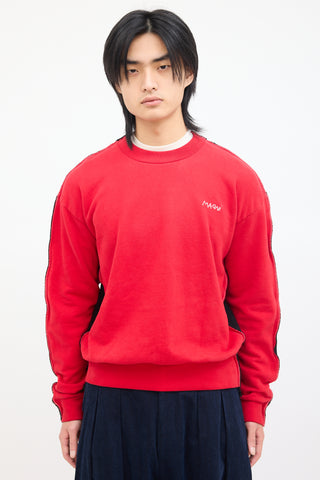 Marni Red 
Black Stitched Trim Sweatshirt