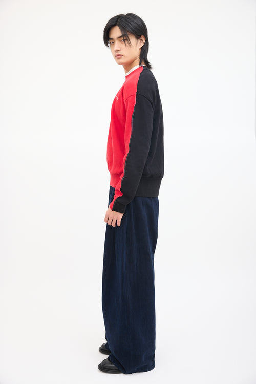 Marni Red 
Black Stitched Trim Sweatshirt