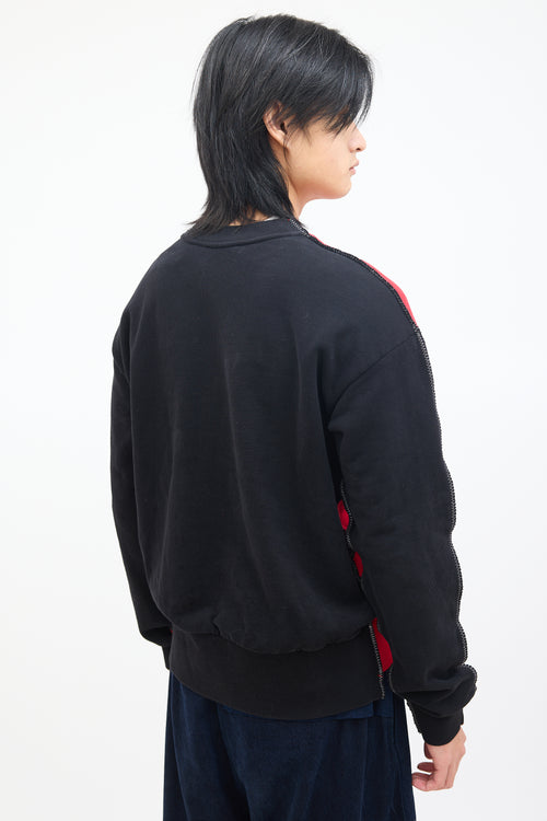 Marni Red 
Black Stitched Trim Sweatshirt