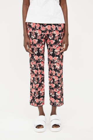 Marni Black 
Red Floral Print Pant