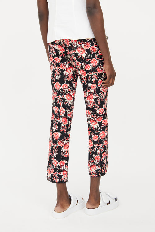 Marni Black 
Red Floral Print Pant