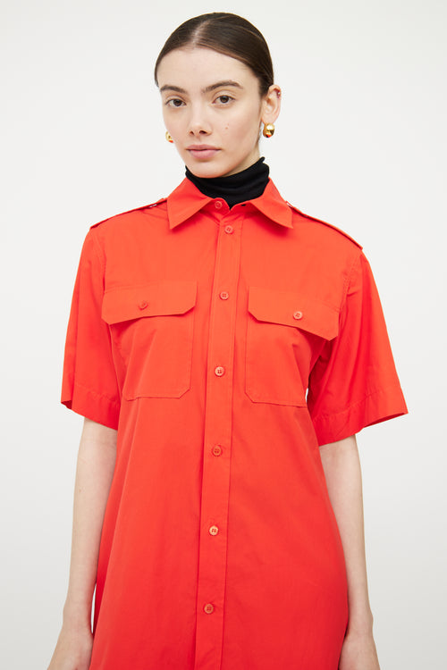 Marni Red Poplin Shirt Dress