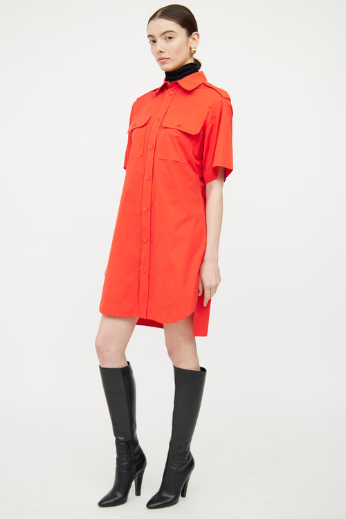 Marni Red Poplin Shirt Dress