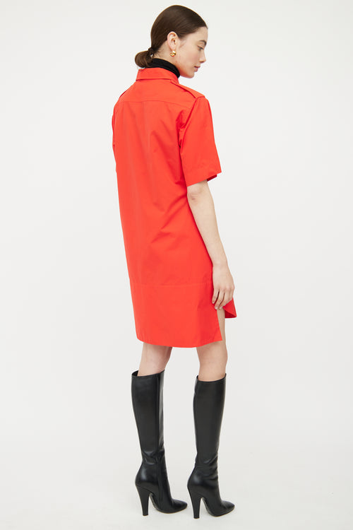 Marni Red Poplin Shirt Dress