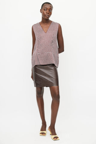 Marni Red 
White Checker Print Tank