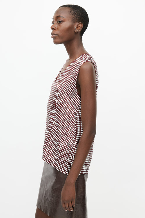 Marni Red 
White Checker Print Tank