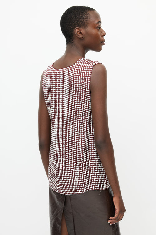 Marni Red 
White Checker Print Tank