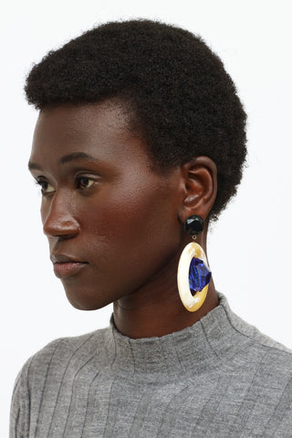 Marni Resin Crystal Circle Drop Earrings