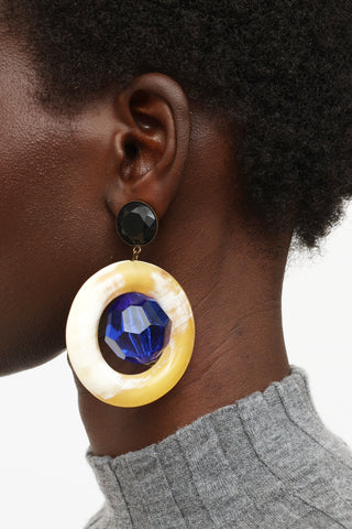 Marni Resin Crystal Circle Drop Earrings