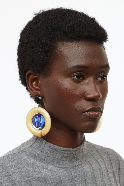 Marni Resin Crystal Circle Drop Earrings