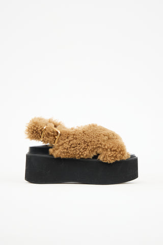 Marni Shearling Platform Sandal