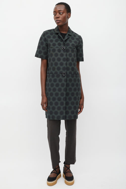 Marni Summer 2012 Black 
Green Circle Short Sleeve Jacket