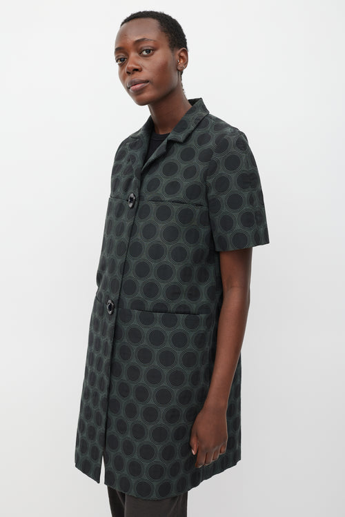 Marni Summer 2012 Black 
Green Circle Short Sleeve Jacket