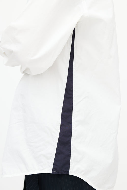 Marni White 
Navy Panel Shirt